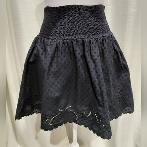 The Kooples Black Textured Skater Skirt